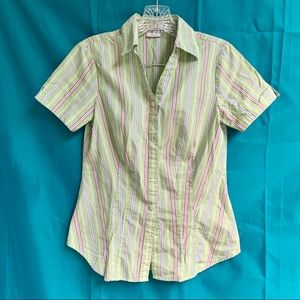 Van Heusen Short sleeve green button up top